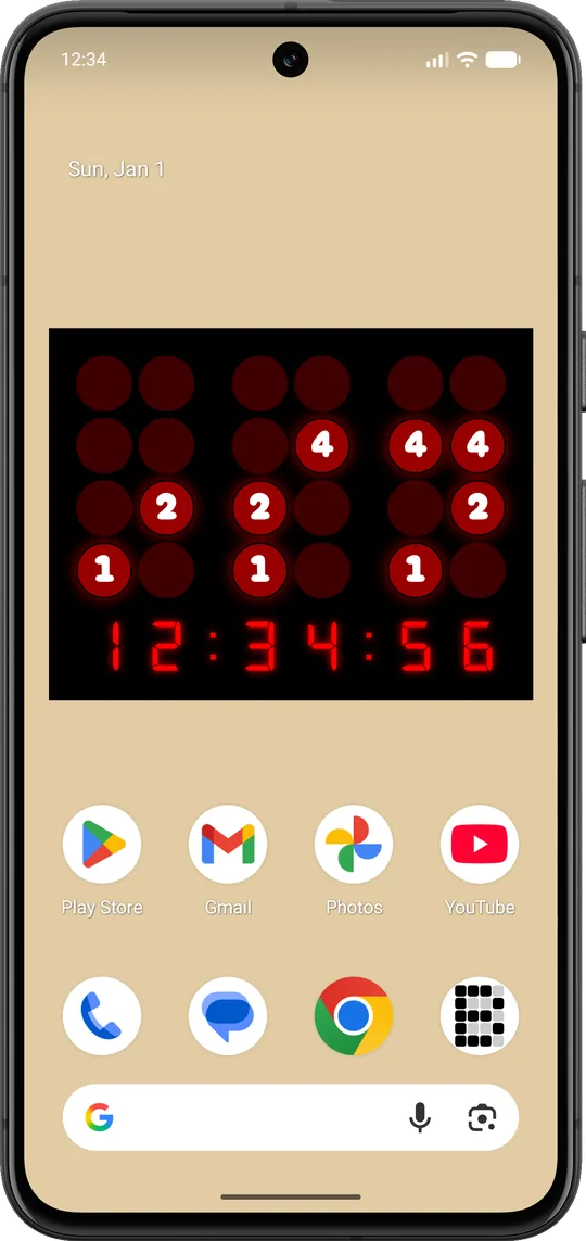 Clock with bit labels and decimal time