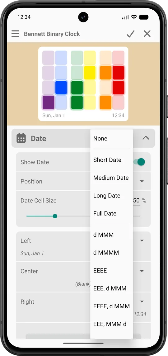Date format options