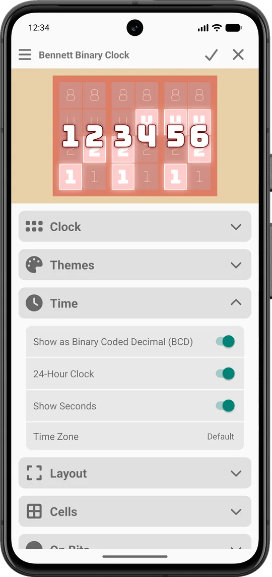 Binary clock in 24 hour format